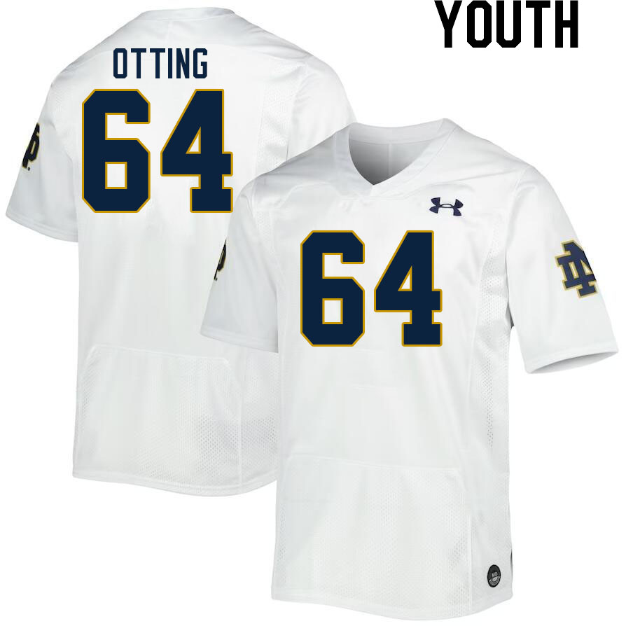 Youth #64 Joe Otting Notre Dame Fighting Irish College Football Jerseys Stitched Sale-White